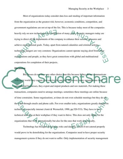 Managing Security at the Workplace