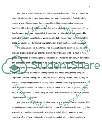 Intangible Specialization of Fiat