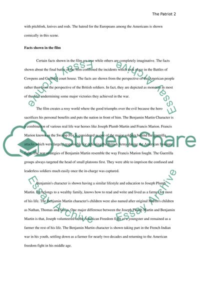The Patriot Film Analysis Essay - Words