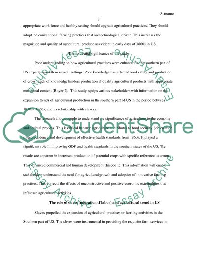 Agricultural Expansion and Slave Movement in the US