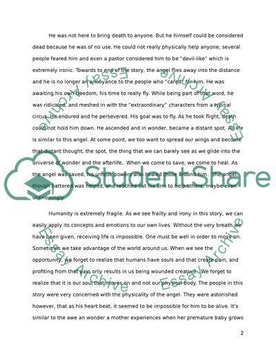 Irony and the Fragility of Life in A Very Old Man with Enormous Wings by Gabriel Garcia