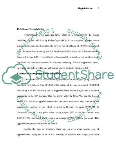 Hyperinflation Phenomenon