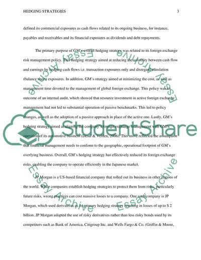 Finance - Hedging Strategies