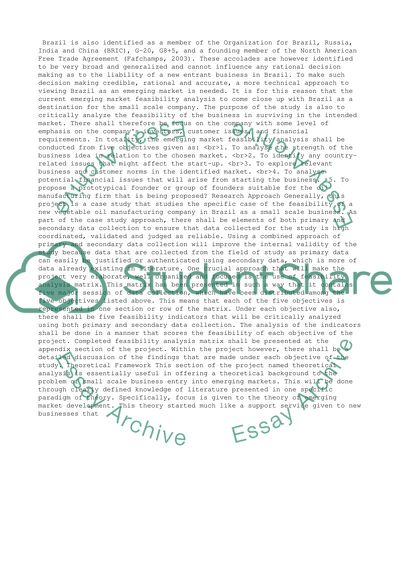 Emerging Market Feasibility Analysis
