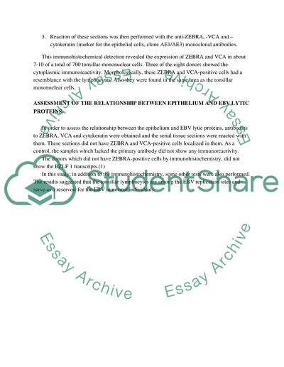 Immunohistochemical method for identification of ebstein barr virus from the tonsil tissue