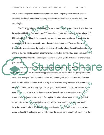 Deontology and Utilitarianism