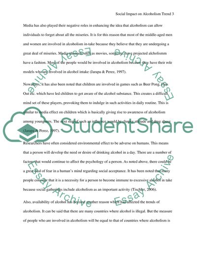 Sociological Trends of Alcoholism