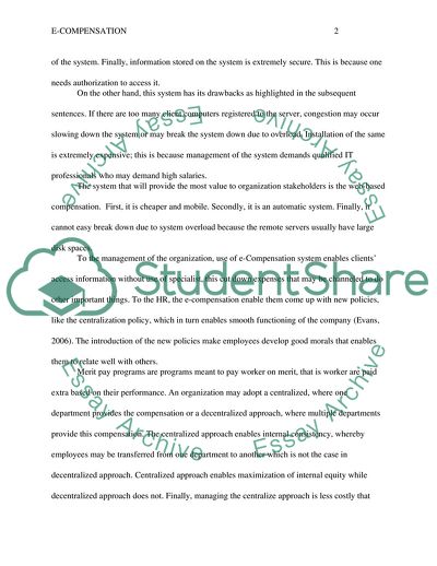 Compensation Benefits of HR Generalists: e-Compensation