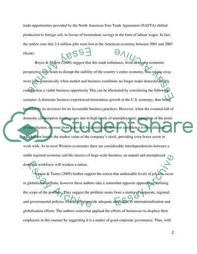 Globalisation as a Catalyst for Western Job Loss