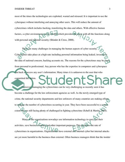 Human Factors and the Insider Threat