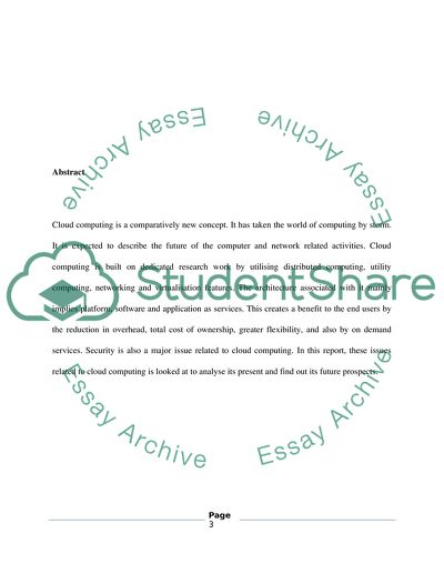 Main Issues of Cloud Computing