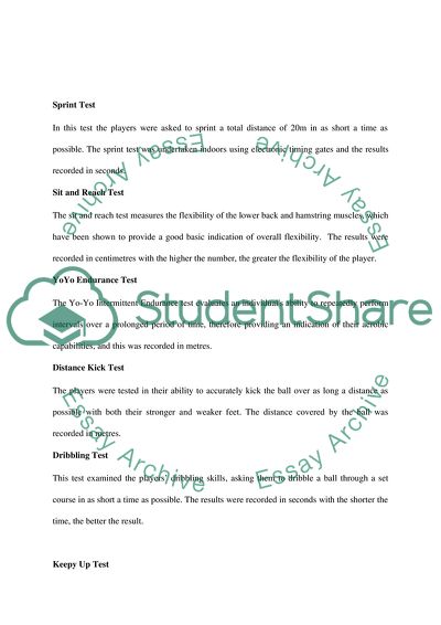 The Analysis of Football Players