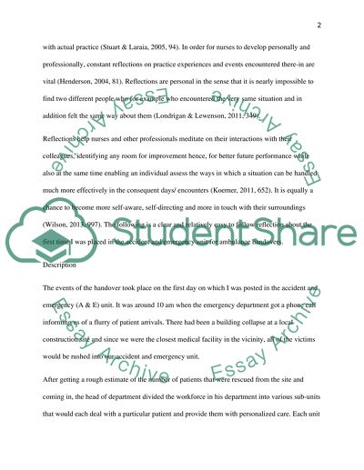 Student nurse reflective essay