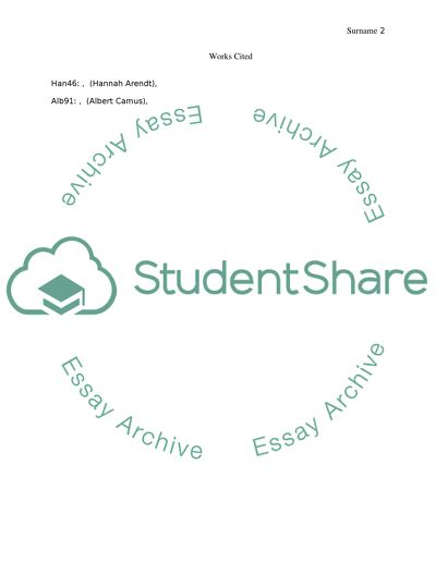 Albert Camus and Hannah Arendt