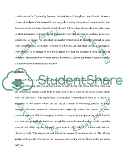 Genesis of Self-Concept and Non-Verbal Communication - the Miracle Worker