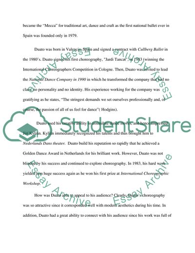 The Work Created by the Spanish Choreographer Juan Ignacio Duato