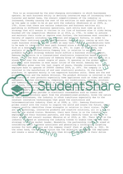 Samsungs Business Strategy Report