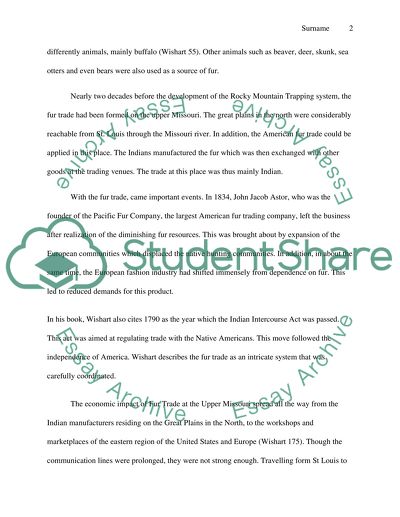 Book Report The Fur Trade of the American West Written by David J. Wishart