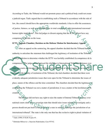 ICTY, Trial Chamber, Decision on the Defense Motion on Jurisdiction