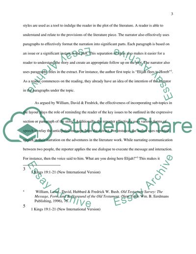 Literary Analysis of 1 Kings 19