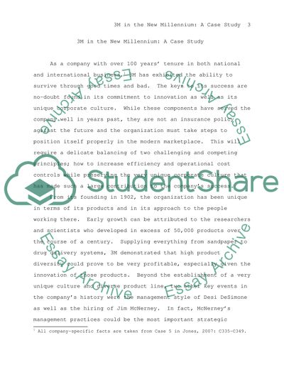 Strategic Management of 3M in the New Millennium