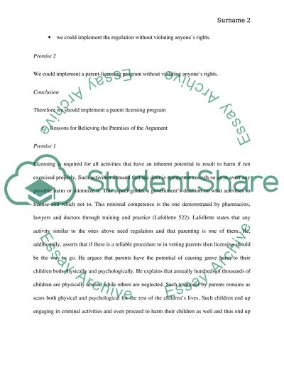 Parent-Licensing Program and Violating Someones Rights