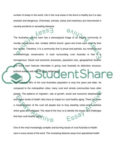 Health Care Services of Rural Australia