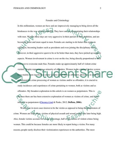 Females and Criminology