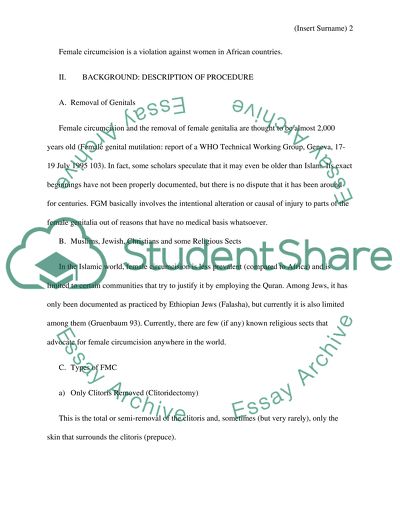 The Effects of Female Genital Mutilation