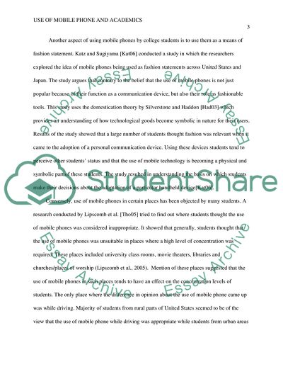 Use of Mobile Phones by College Students and Its Effects on Their Academics