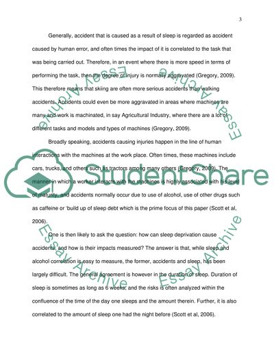 Sleep Deprivation Performance and Accidents