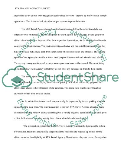 STA Travel Agency Survey