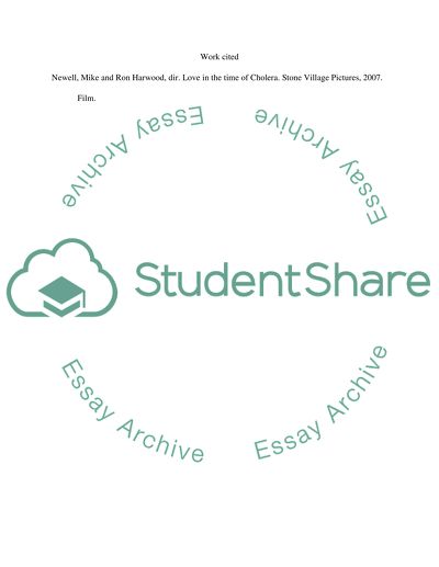 Love in the time of Cholera