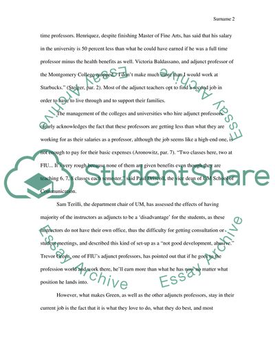 THE DILEMMA OF ADJUNCTS PROFESSORS