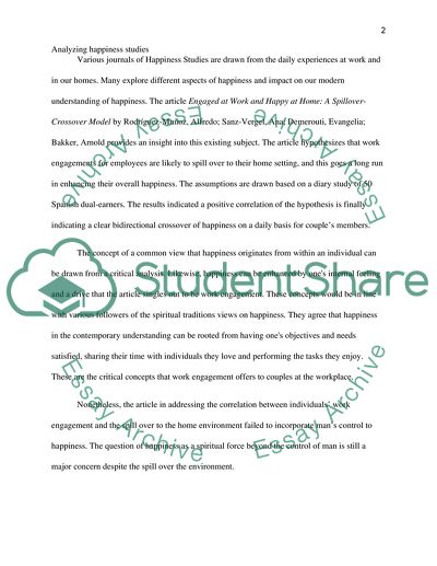 Analyze Happiness Studies