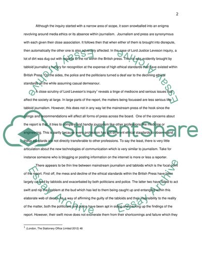 Legal Based Analysis of The Leveson Inquiry