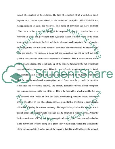 Corruption and The Developmental Process