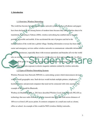 Wireless Networking and Health Concerns