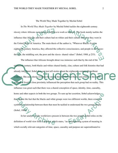 The World They Made Together by Mechal Sobel