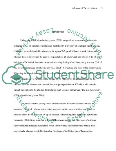 Does the TV Increase Aggressive Behavior among Children