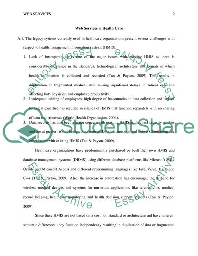 Web Services in Health Care