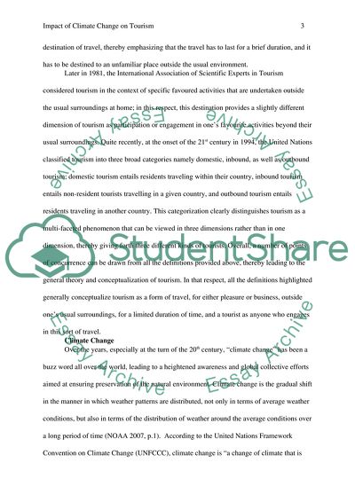 Impact of Climate Change on Tourism