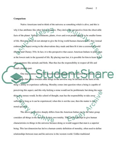 Comparison of the American Indian Concept of Moral Community with Singer and Taylors View