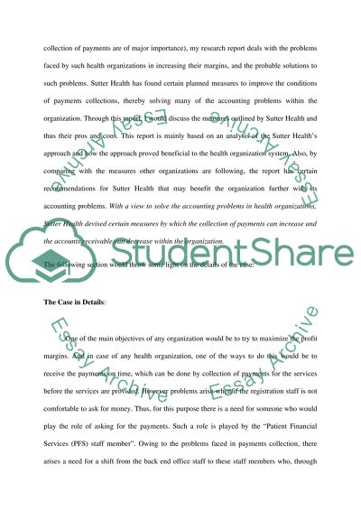 Accounting Problems in Health Organizations: Sutter Health