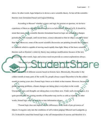 Logic According to Husserl