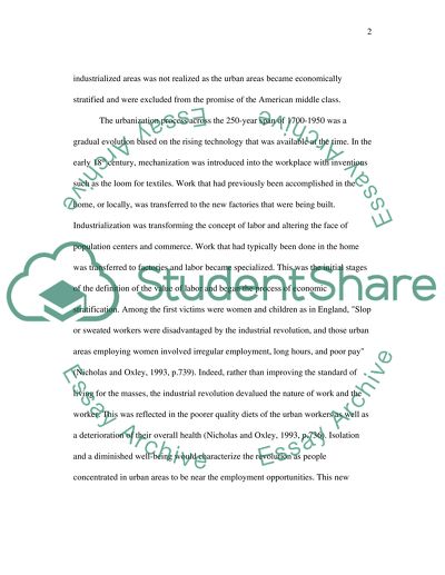 Urbanization: economic stratification