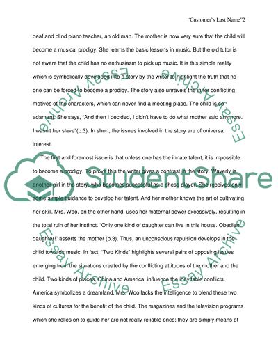 Analysis of Two Kinds Written by Amy Tan