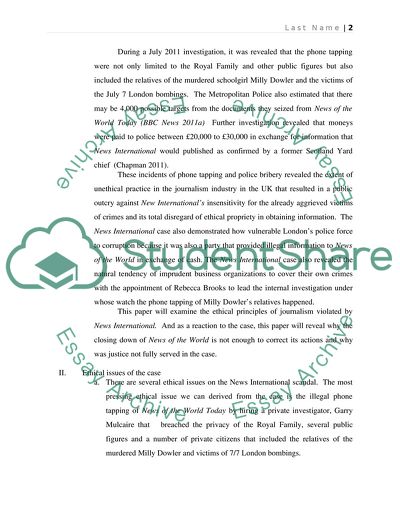 How Did News International Violate Ethical Standard of the Society of Professional Journalists