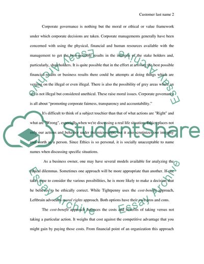 Financial vs Ethical Issues