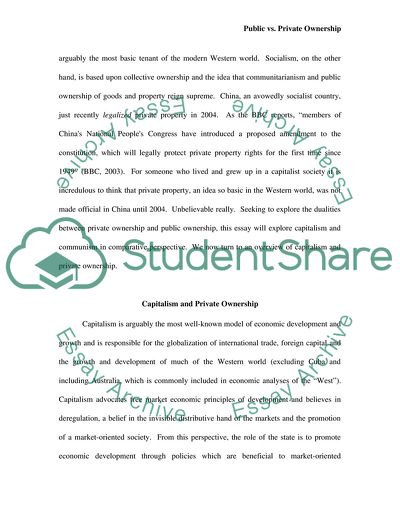 Public vs Private Ownership